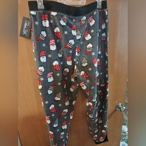 Rene Rofe Gray Pajama Bottoms with Gnome Print Size Xl